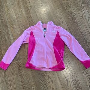 Girls size medium half zip North Face fleece jacket